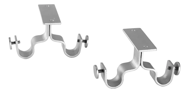 PACK 2 SOPORTES DOBLE TECHO METAL SATIN 19 MM - 2