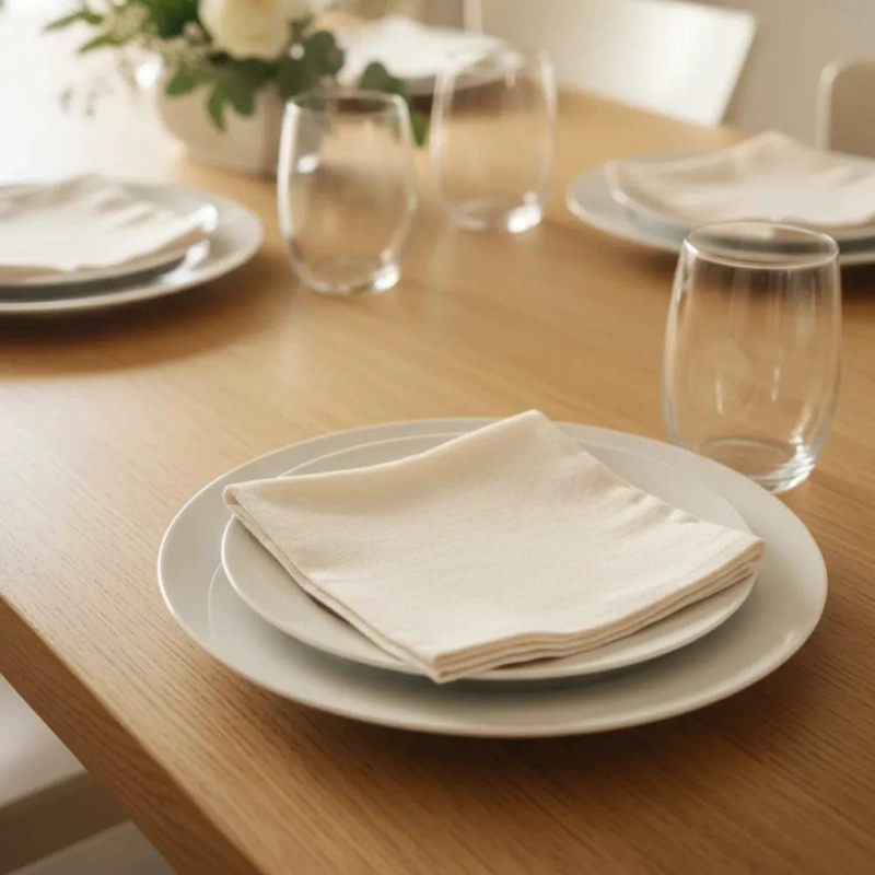 PACK DE 4 SERVILLETAS DE ALGODON CRUDO 45X45 CM - 1