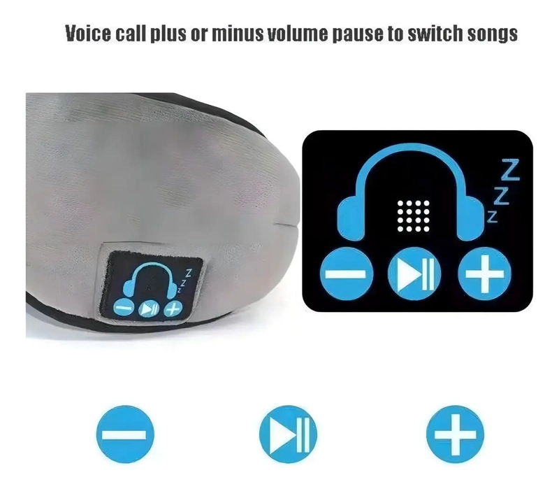MASCARA PARA DORMIR CON AURICULARES BLUETOOTH Y MUSICA - 1