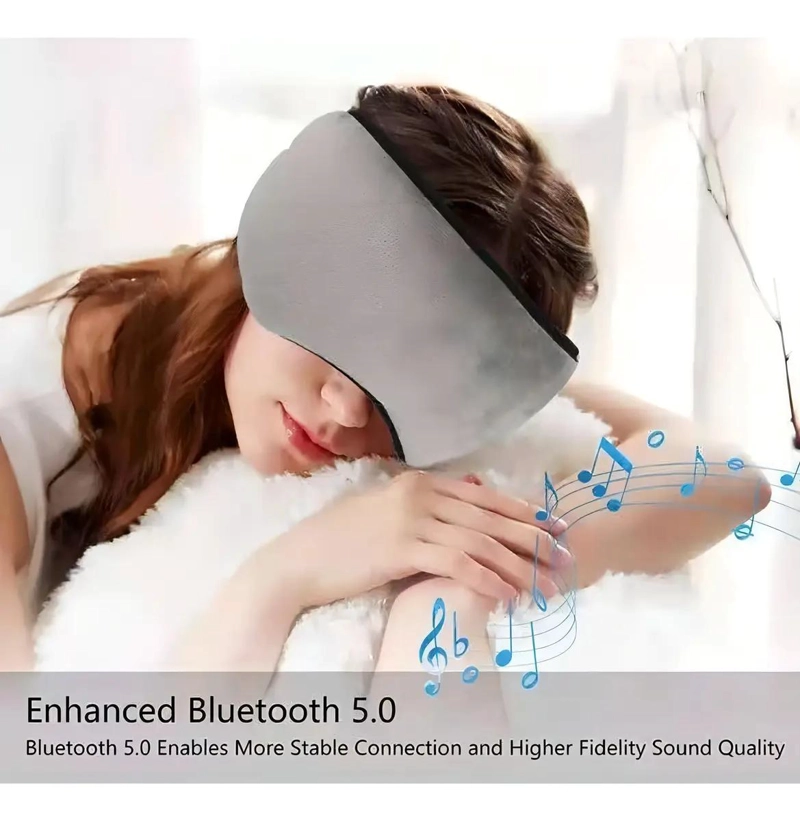 MASCARA PARA DORMIR CON AURICULARES BLUETOOTH Y MUSICA - 2