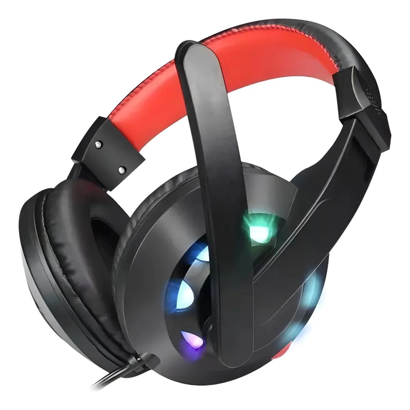AURICULARES GAMER LED USB P2 CON MICROFONO PARA PC Y MAC - 1
