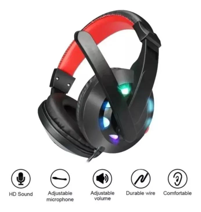 AURICULARES GAMER LED USB P2 CON MICROFONO PARA PC Y MAC - 3