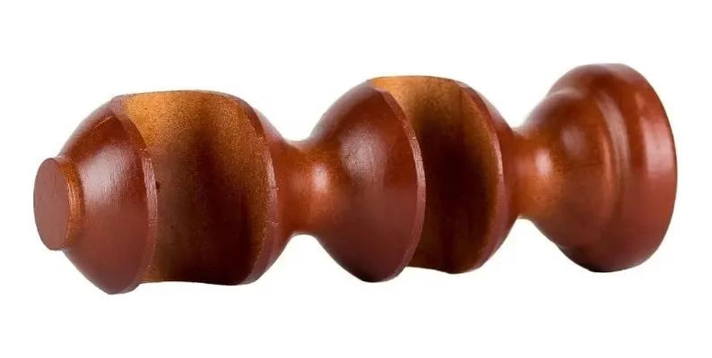 PACK DE 2 SOPORTES DOBLES DE MADERA COLOR CHOCOLATE - 2
