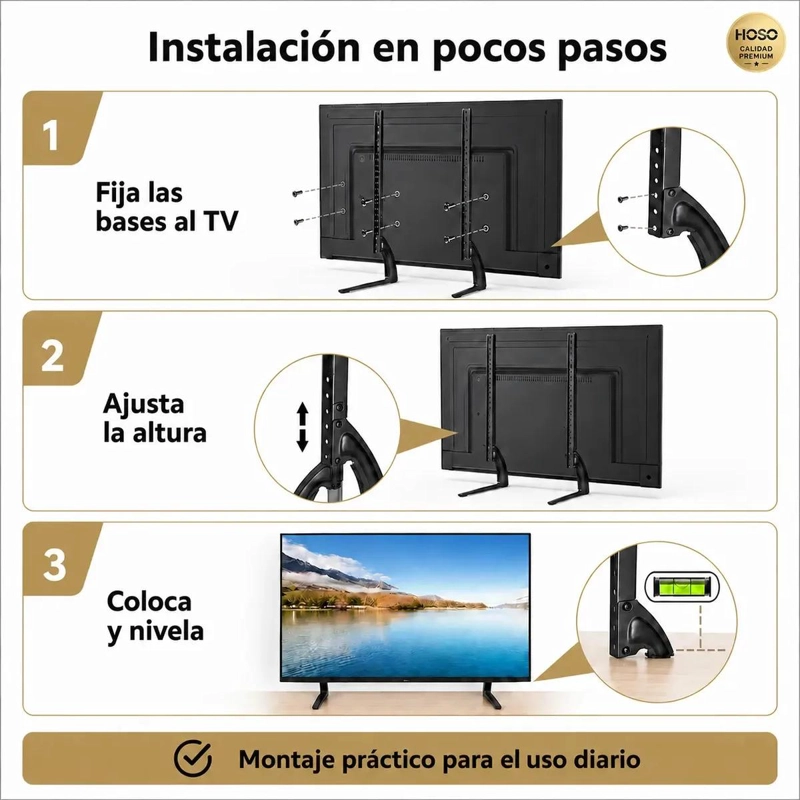 BASE UNIVERSAL PARA TELEVISOR DE 37 A 75 PULGADAS AJUSTABLE - 4