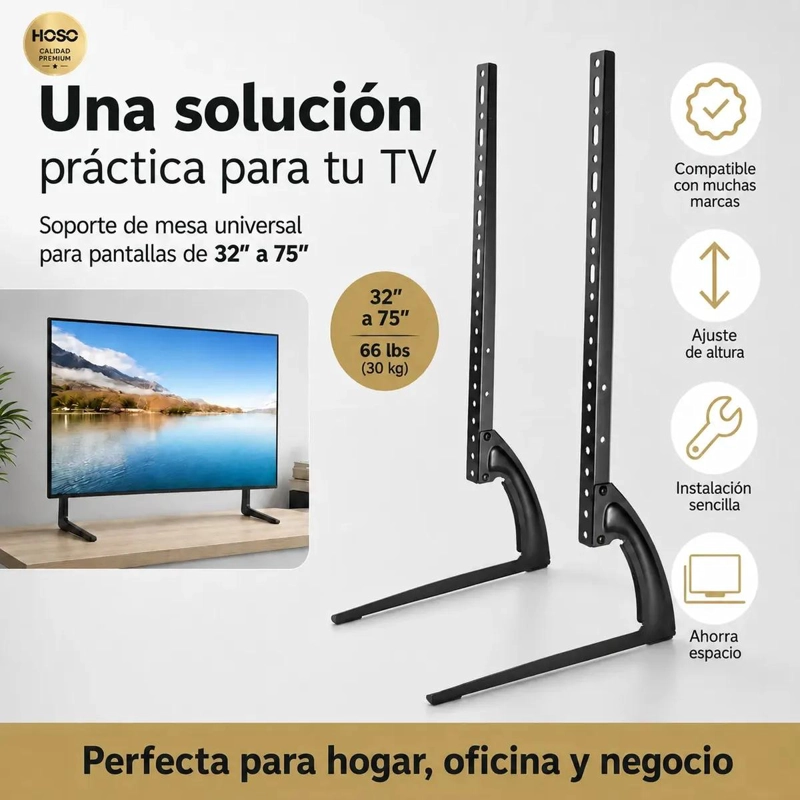 BASE UNIVERSAL PARA TELEVISOR DE 37 A 75 PULGADAS AJUSTABLE - 5