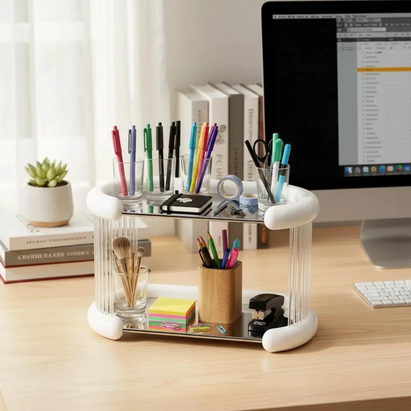 ORGANIZADOR DE ESCRITORIO VERTICAL DE DOS NIVELES PRACTICO - 5