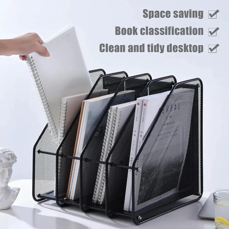 ORGANIZADOR VERTICAL DE ESCRITORIO CON 4 DIVISIONES PARA LIBROS - 3