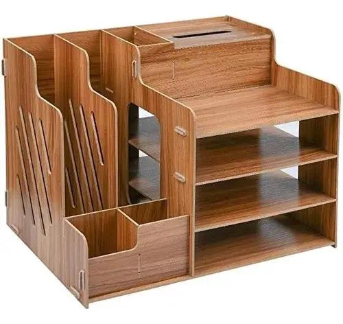 ORGANIZADOR DE MADERA PARA ESCRITORIO CON 9 COMPARTIMENTOS - 1