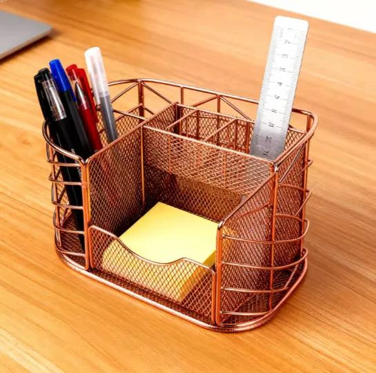 ORGANIZADOR DE ESCRITORIO METALICO EN TONOS ELEGANTES - 1