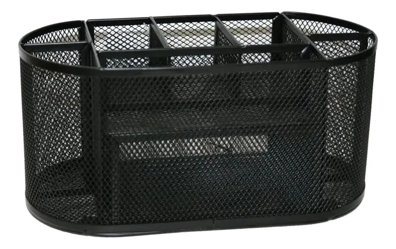 ORGANIZADOR DE ESCRITORIO DE METAL CON 9 COMPARTIMENTOS EN COLOR NEGRO - 8