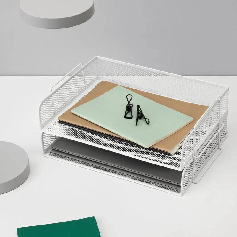 BANDEJA DE ESCRITORIO PARA DOCUMENTOS DE ACERO 2 NIVELES - 6