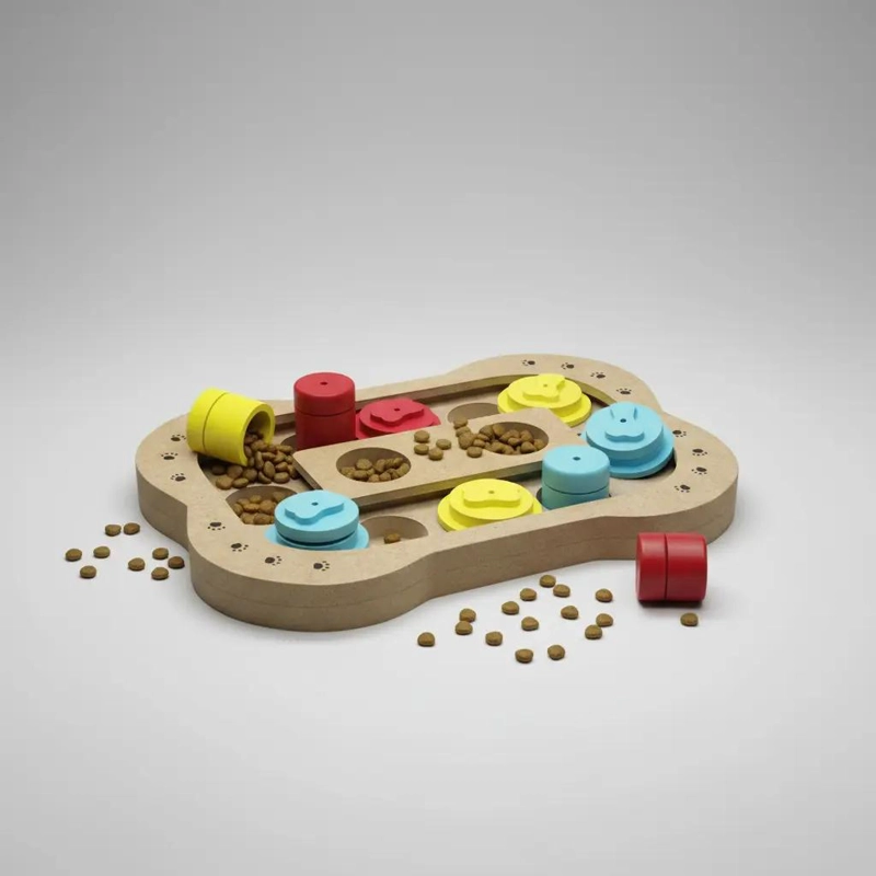 PUZZLE INTERACTIVO DE MADERA PARA MASCOTAS - 2