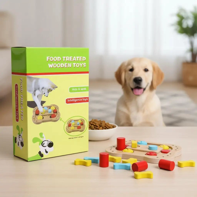 PUZZLE INTERACTIVO DE MADERA PARA MASCOTAS - 3