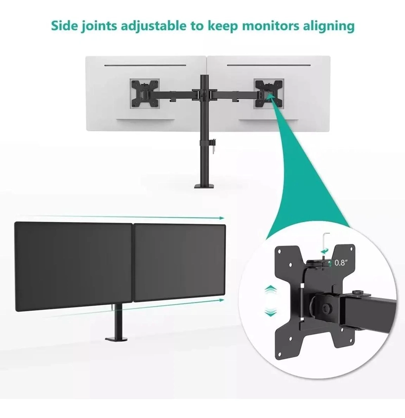 SOPORTE DE MONITOR DOBLE PARA ESCRITORIO ARTICULADO 17 A 32 PULGADAS - 4