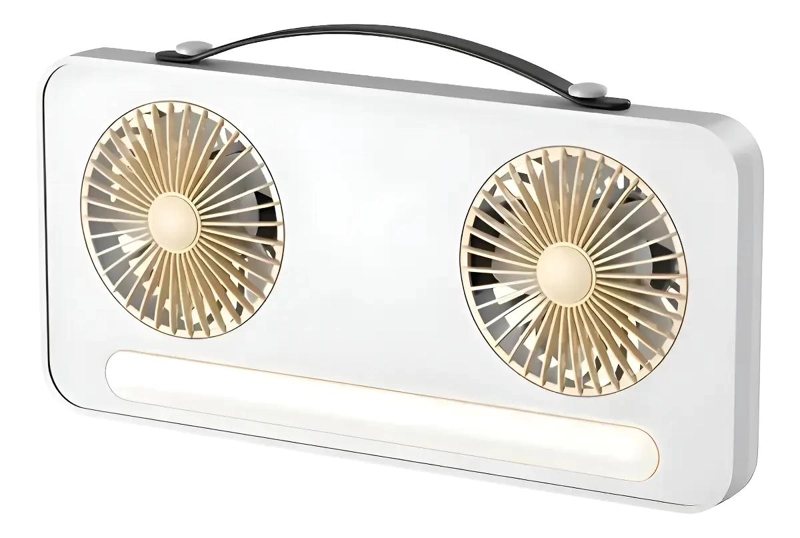 VENTILADOR DE ESCRITORIO USB CON LUZ LED Y CABEZAL AJUSTABLE - 1