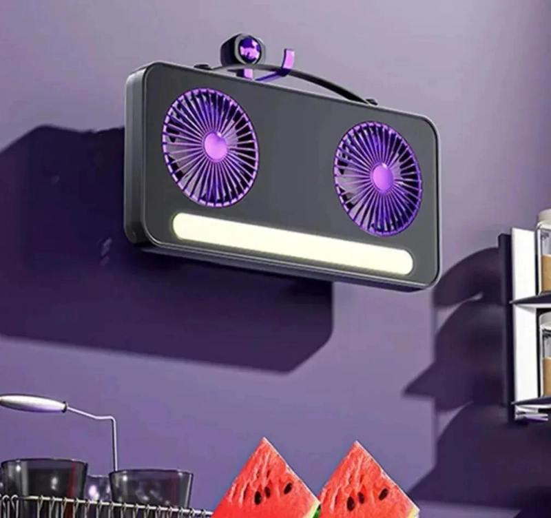 VENTILADOR DE ESCRITORIO USB CON LUZ LED Y CABEZAL AJUSTABLE - 2