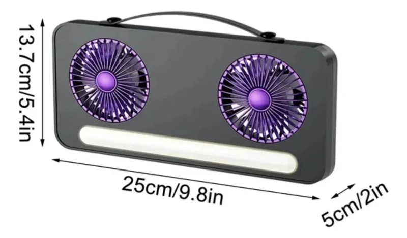 VENTILADOR DE ESCRITORIO USB CON LUZ LED Y CABEZAL AJUSTABLE - 4