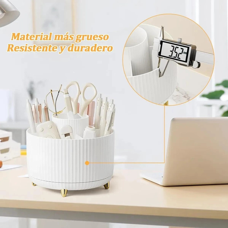 ORGANIZADOR DE ESCRITORIO GIRATORIO 360 GRADOS PARA LAPICES Y MAQUILLAJE - 5