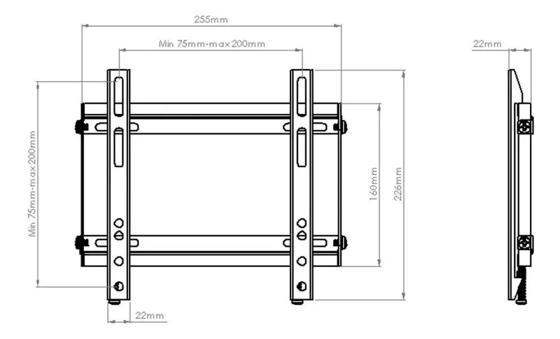 SOPORTE DE TV FIJO ULTRA SLIM PARA PANTALLAS DE 23 A 42 PULGADAS - 3