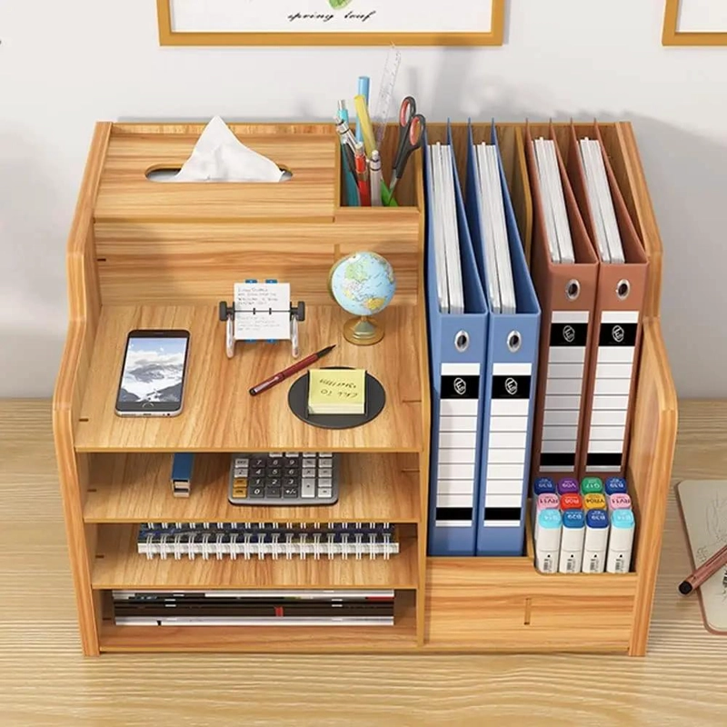 ESTANTE DE MADERA ORGANIZADOR PARA ESCRITORIO Y OFICINA - 6
