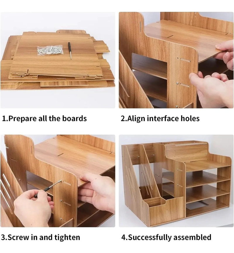 ESTANTE DE MADERA ORGANIZADOR PARA ESCRITORIO Y OFICINA - 8