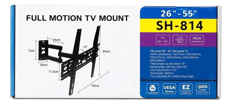 SOPORTE ARTICULADO PARA TV DE 26 A 55 PULGADAS CON VESA - 1