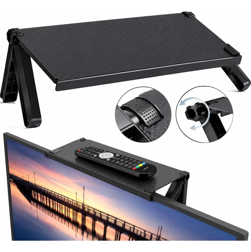 SOPORTE AJUSTABLE PARA TV CON REPISA PARA ORGANIZAR DISPOSITIVOS - 1