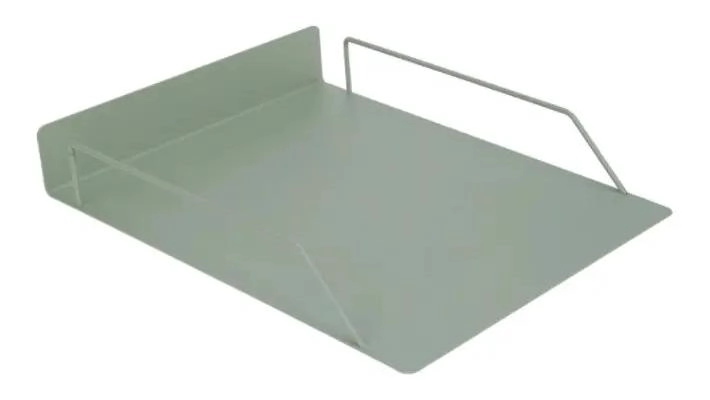 ORGANIZADOR DE ESCRITORIO METALICO VERDE PARA PAPELERIA - 1