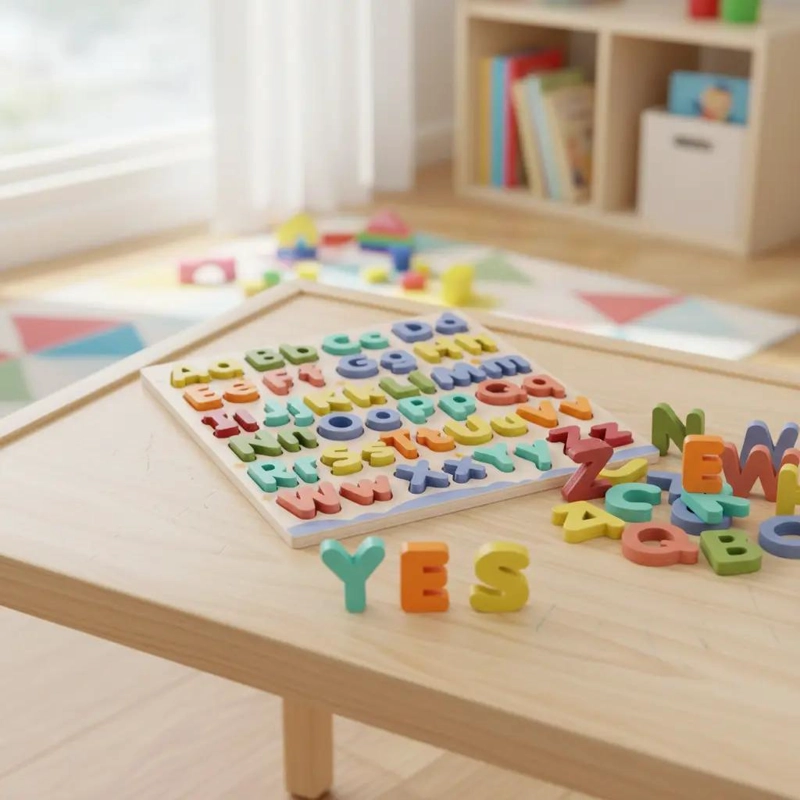ROMPECABEZAS 3D EDUCATIVO DE MADERA CON LETRAS ABC PARA NIÑOS - 1
