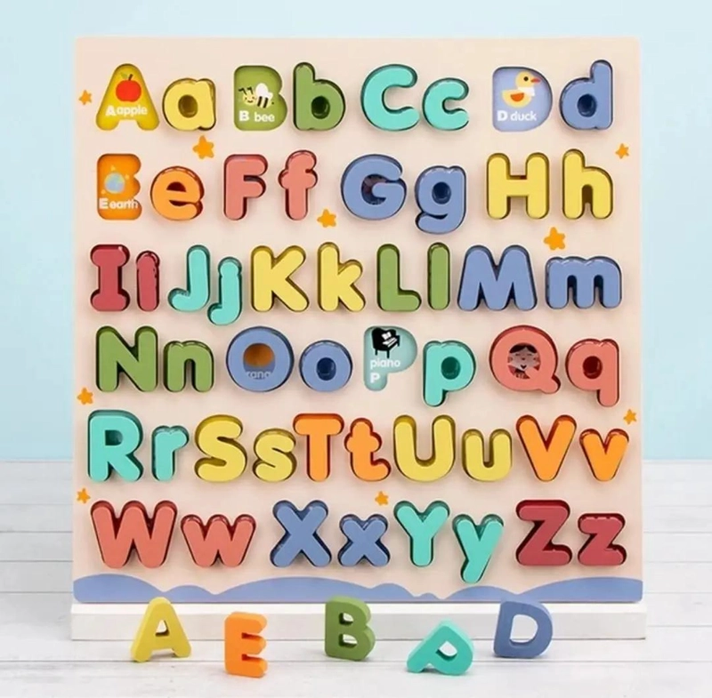 ROMPECABEZAS 3D EDUCATIVO DE MADERA CON LETRAS ABC PARA NIÑOS - 3