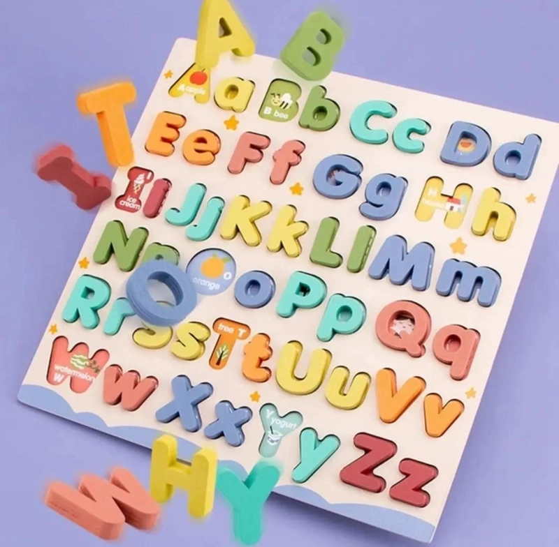 ROMPECABEZAS 3D EDUCATIVO DE MADERA CON LETRAS ABC PARA NIÑOS - 4