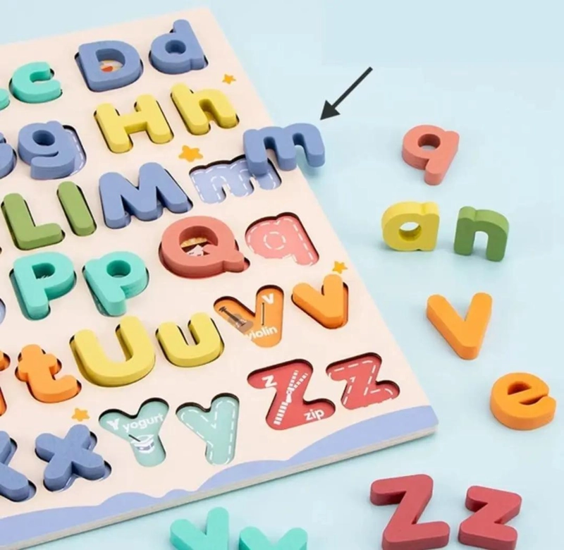 ROMPECABEZAS 3D EDUCATIVO DE MADERA CON LETRAS ABC PARA NIÑOS - 5