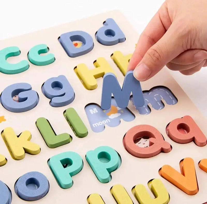 ROMPECABEZAS 3D EDUCATIVO DE MADERA CON LETRAS ABC PARA NIÑOS - 7