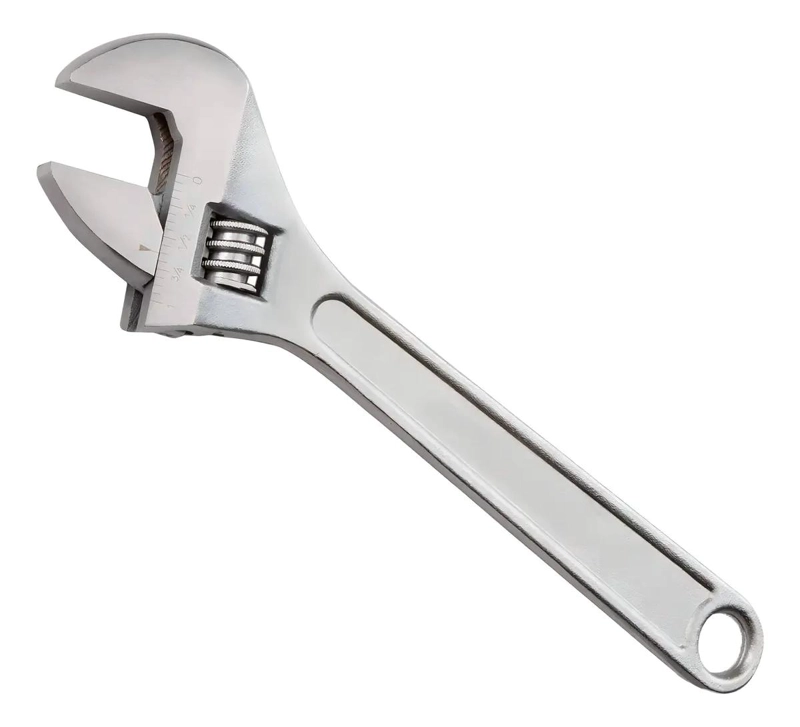 LLAVE FRANCESA AJUSTABLE DE 8 PULGADAS EN ACERO CROMADO - 1