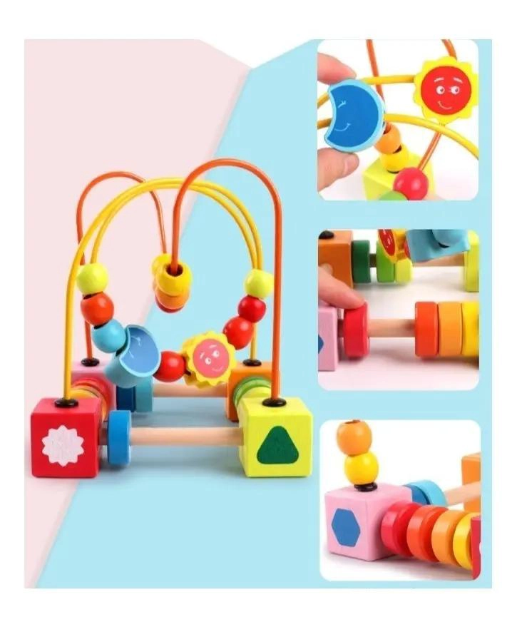 LABERINTO DIDACTICO DE MADERA MULTICOLOR PARA NIÑOS - 9