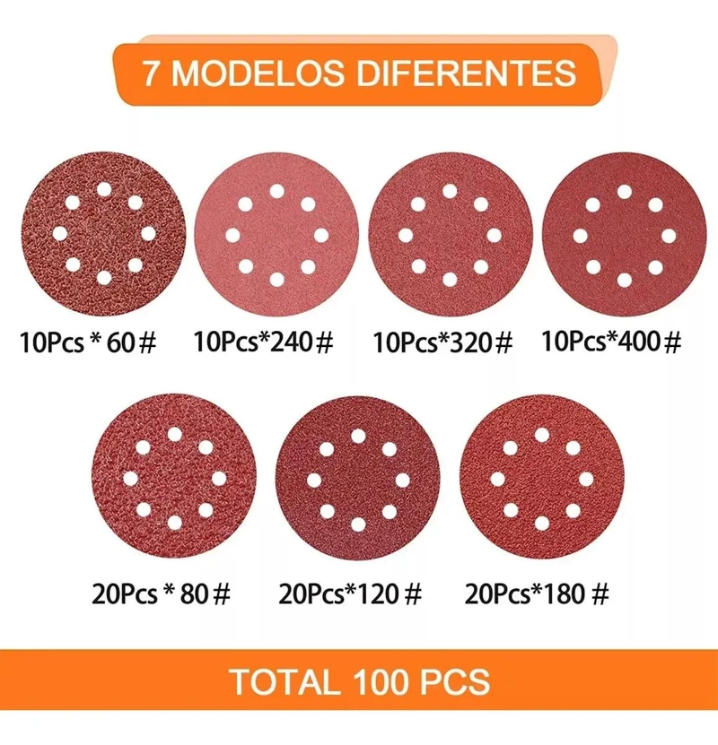 DISCOS DE LIJA AL AGUA 100 UNIDADES 12.2CM - 5