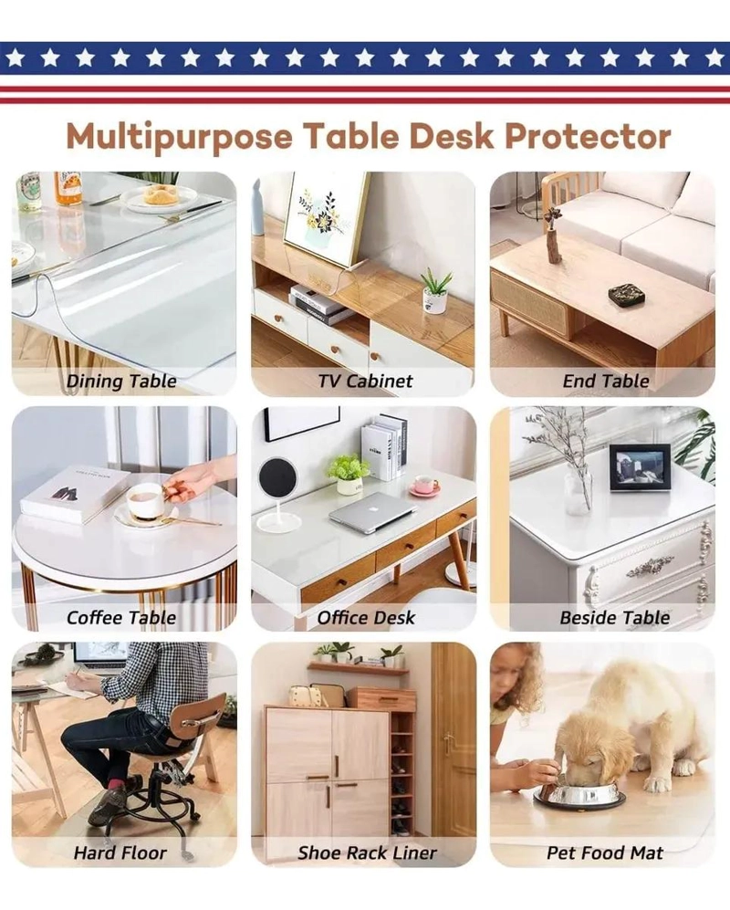 PROTECTOR DE MESA TRANSPARENTE DE PVC 90X160 CM GROSOR 0.2 MM - 1