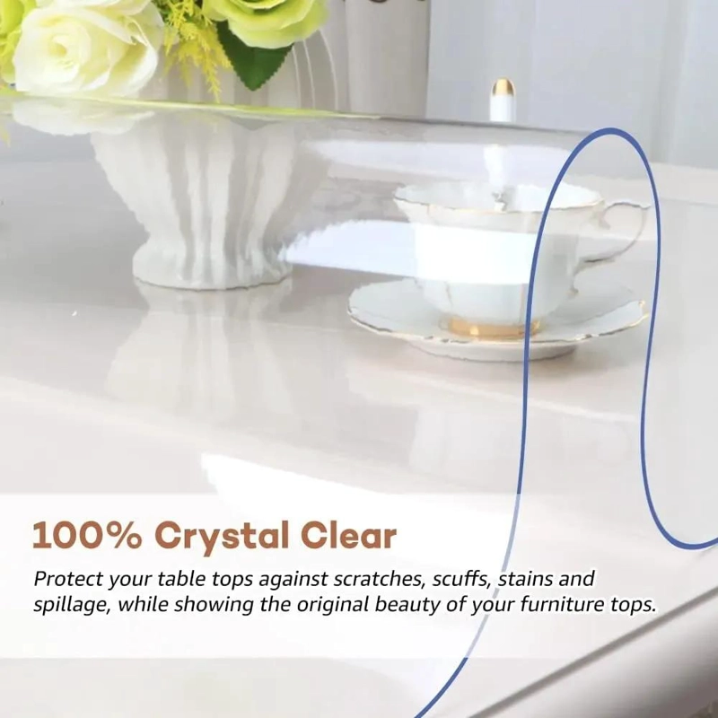 PROTECTOR DE MESA TRANSPARENTE DE PVC 90X160 CM GROSOR 0.2 MM - 4