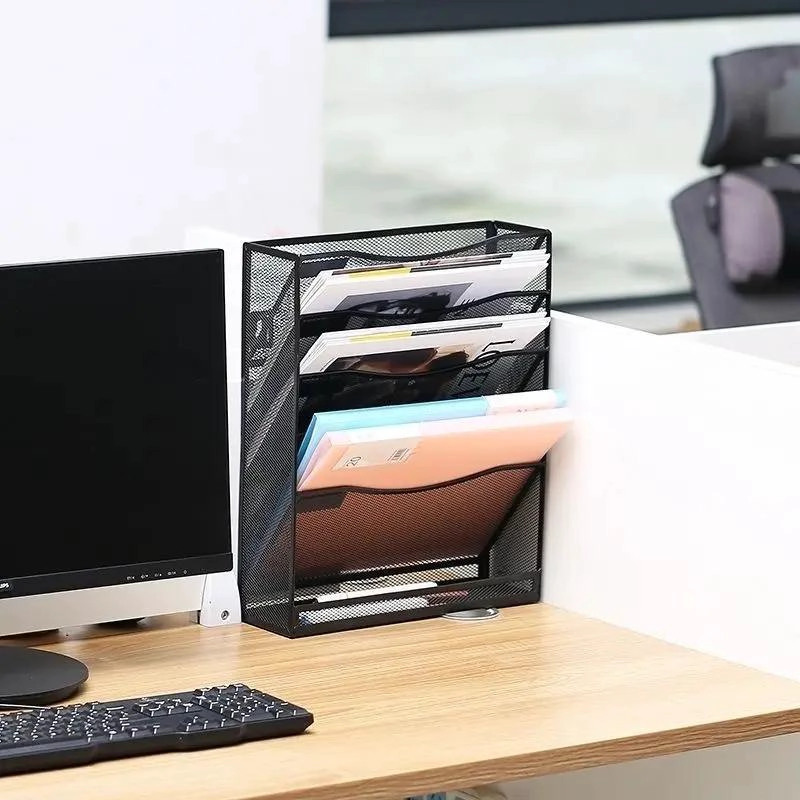 ORGANIZADOR DE ESCRITORIO METALICO CON 5 COMPARTIMENTOS - 3