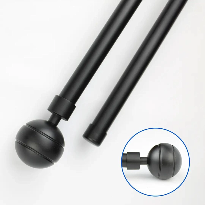 BARRA METALICA EXTENSIBLE PARA CORTINAS AJUSTABLE 120 A 210 CM COLOR NEGRO - 3