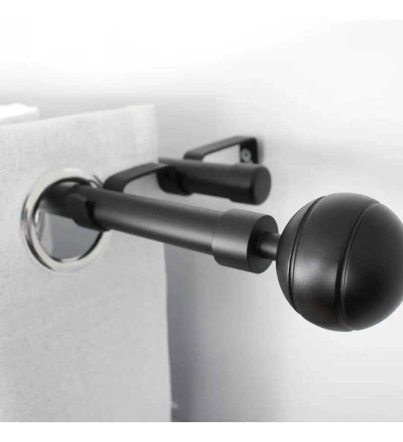 BARRA METALICA EXTENSIBLE PARA CORTINAS AJUSTABLE 120 A 210 CM COLOR NEGRO - 4