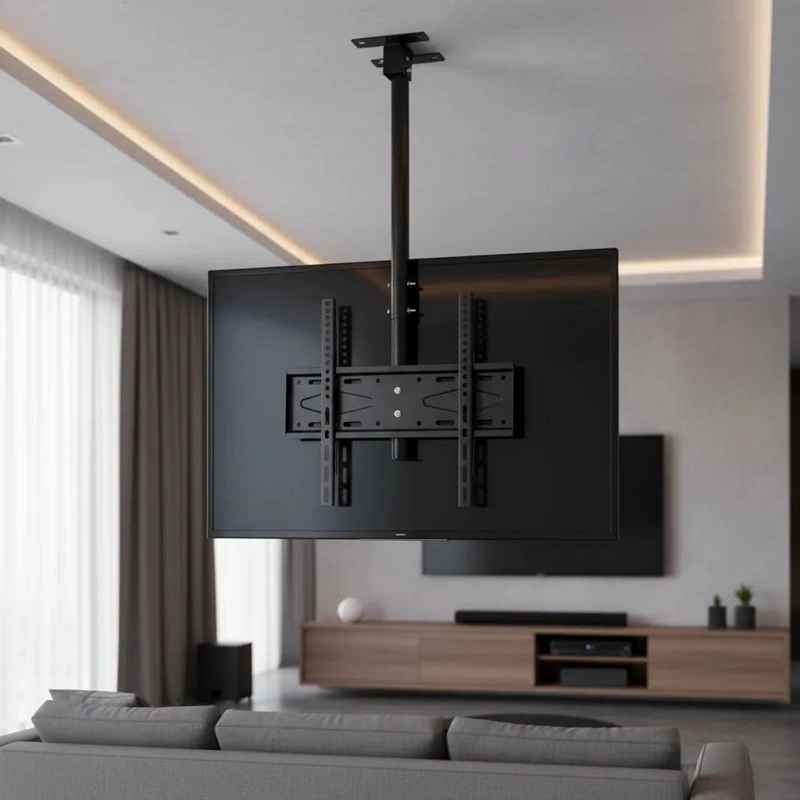 SOPORTE DE TECHO PARA TV GIRATORIO 180° DE ACERO NEGRO - 5