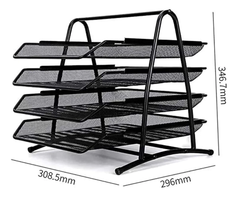 BANDEJA METALICA DE 4 NIVELES PARA ORGANIZACION DE DOCUMENTOS - 2