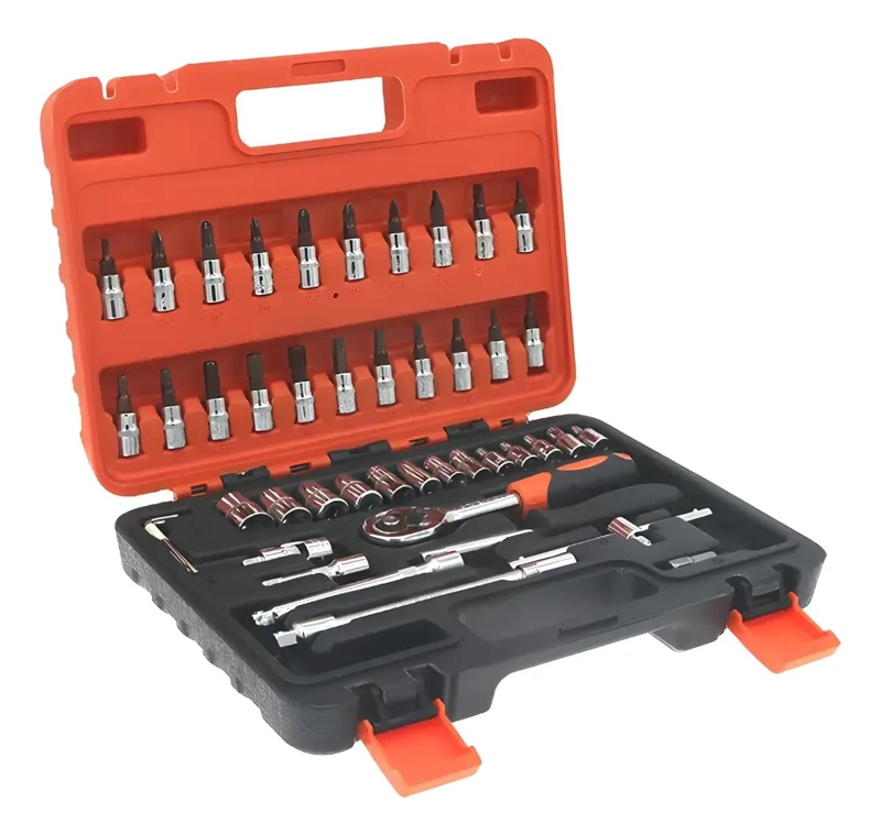 KIT DE HERRAMIENTAS 46 PIEZAS CON LLAVES Y DADOS - 1