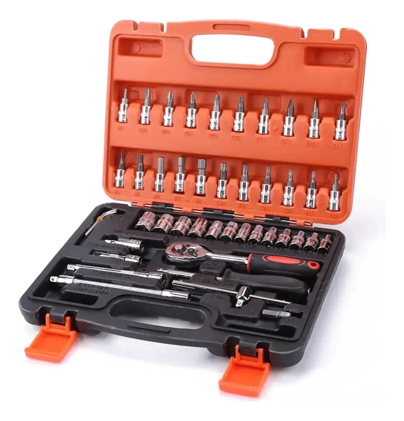 KIT DE HERRAMIENTAS 46 PIEZAS CON LLAVES Y DADOS - 4