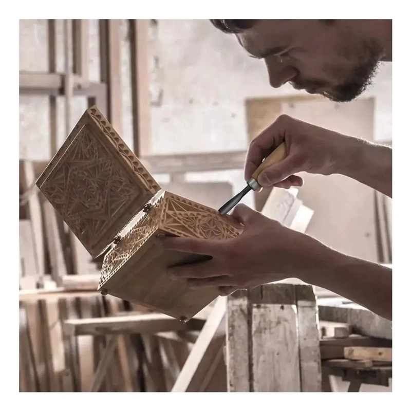 JUEGO DE CINCELES PARA TALLAR MADERA 6 PIEZAS CON MANGO ERGONOMICO - 1