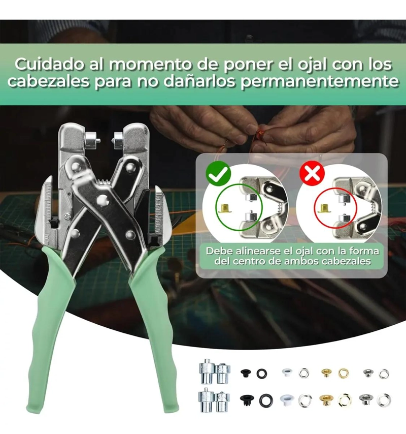 KIT REMACHADORA Y 160 OJETILLOS PERFORADORA - 5