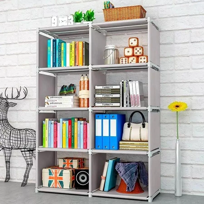 ESTANTE ORGANIZADOR DE LIBROS Y ACCESORIOS CON 8 CUBOS - 3