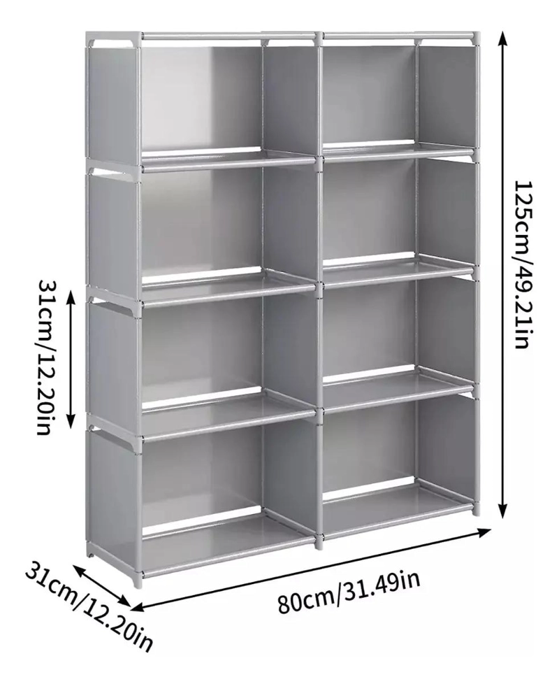 ESTANTE ORGANIZADOR DE LIBROS Y ACCESORIOS CON 8 CUBOS - 4