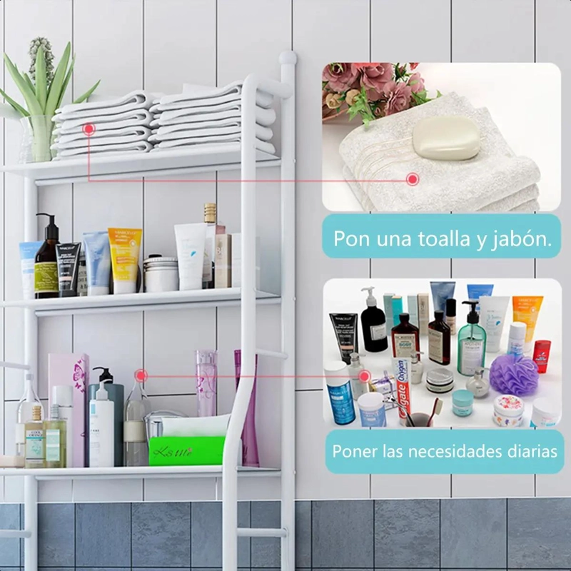 ESTANTE ORGANIZADOR METALICO DE 3 NIVELES PARA BAÑO Y SALA - 7